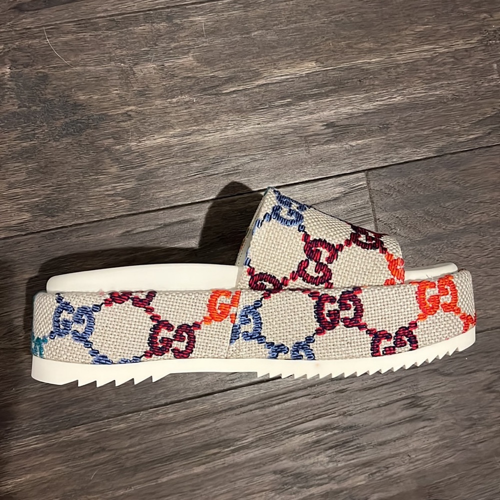 Gucci multicolored platform slides - Picture 2 of 9